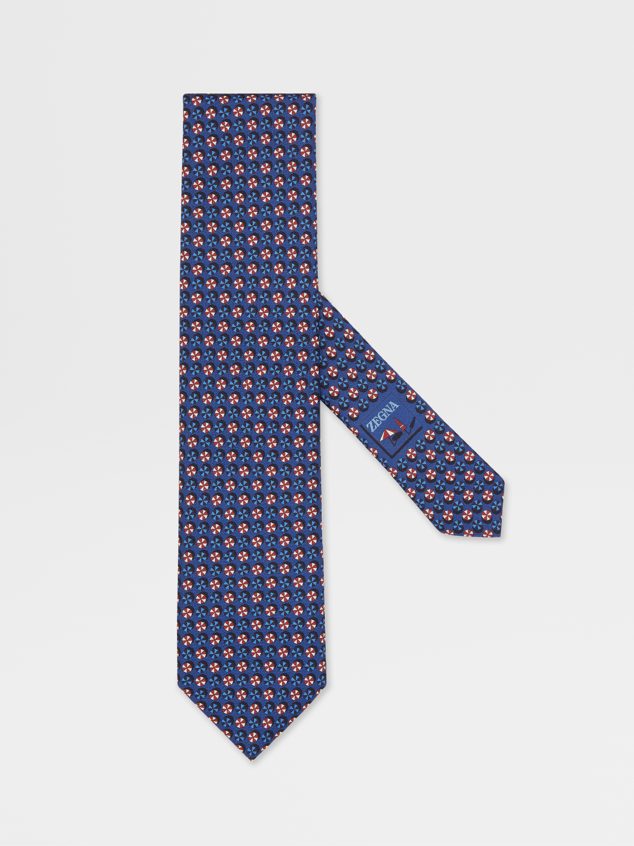 Dark Blue Printed Silk Tie